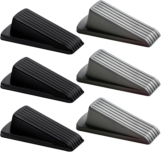 Door Stop, Door Stopper, Door Wedge, 6 Pack Rubber Door Stopper, Rubber Door by Lesunsul