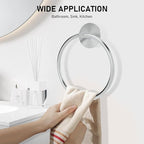 SetSail Adhesive Towel Holder for Bathroom Wall Brushed Nickel Hand Towel Ring - Image 7