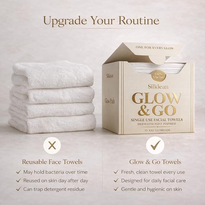 Glow & Go XL Disposable Face Towel 10x15 Inch, 100% Biodegradable Premium Towels - Image 8