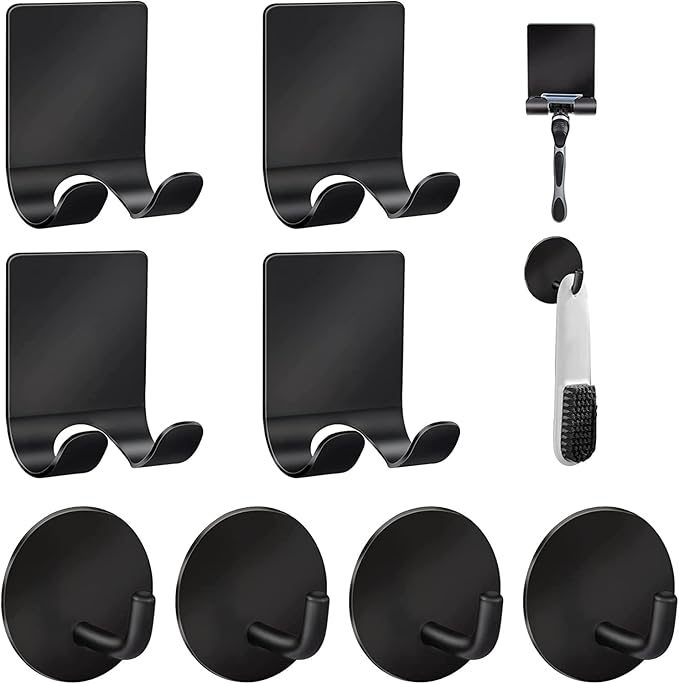 Diesisa Razor Holder for Shower + Adhesive Wall Hooks, Premium 304 Stainless by Home