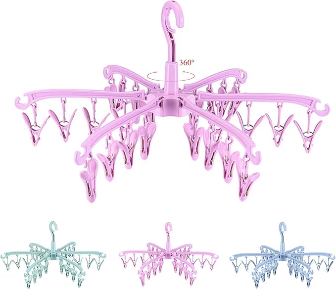 Foldable Drying Rack with 24 Clips by BONYCUST