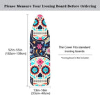 Tribe Floral Skull Ironing Board Cover 15x54 Inch Standard Mexican Skeleton - Image 3