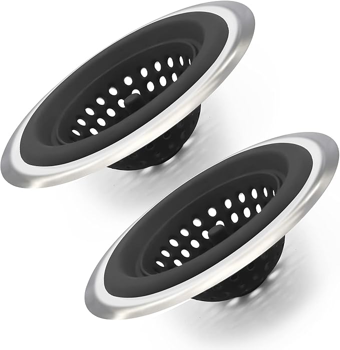 Mi hogar Sink Drain Strainer 2 Pack, 4.5” Wide Rim Silicone Kitchen Sink - Image 8