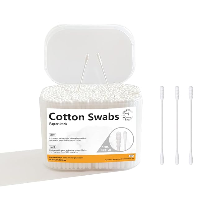 1000 Count Mini Cotton Swabs, Spiral/Round Cotton Swab by qzcccecl