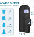 KIMBORA 60" Dress Garment Bags for Hanging Clothes Travel, Gusseted Garment - Image 3