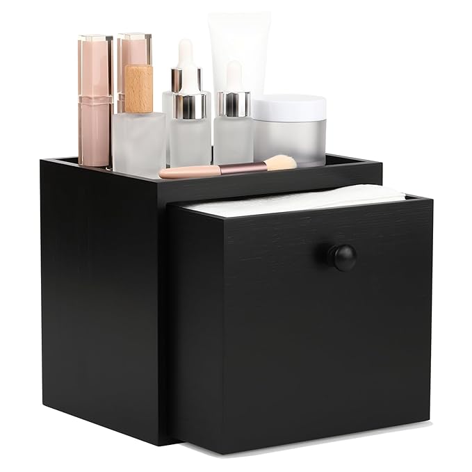 Disposable Face Towel with Bamboo Drawer Storage Box by Eggs+sound