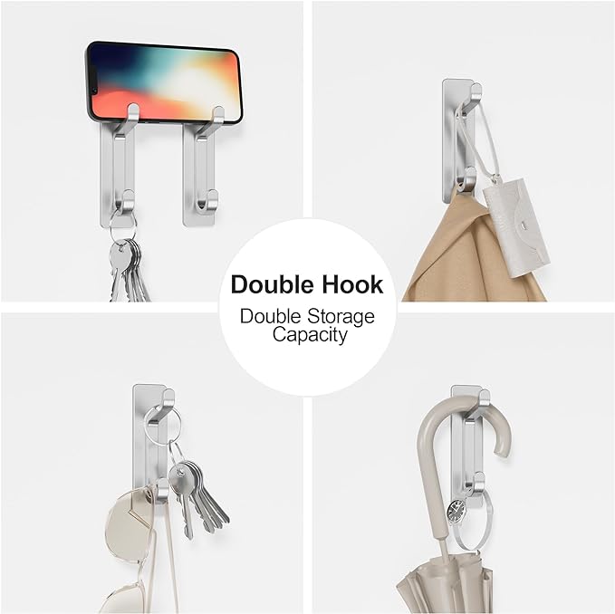 pickpiff Wall Hooks for Coat and Towel: 13LB Adhesive Door Hanger Stick on - Image 6