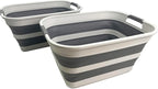 SAMMART Set of 2 Collapsible Plastic Laundry Basket - Image 2