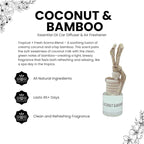Bamboo and Coconut Hanging Car Air Freshener – Long Lasting Essential Oil - Image 4