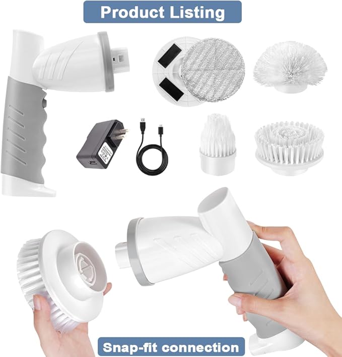 Electric Spin Scrubber, Bathroom Shower Electric Scrubber - Image 9
