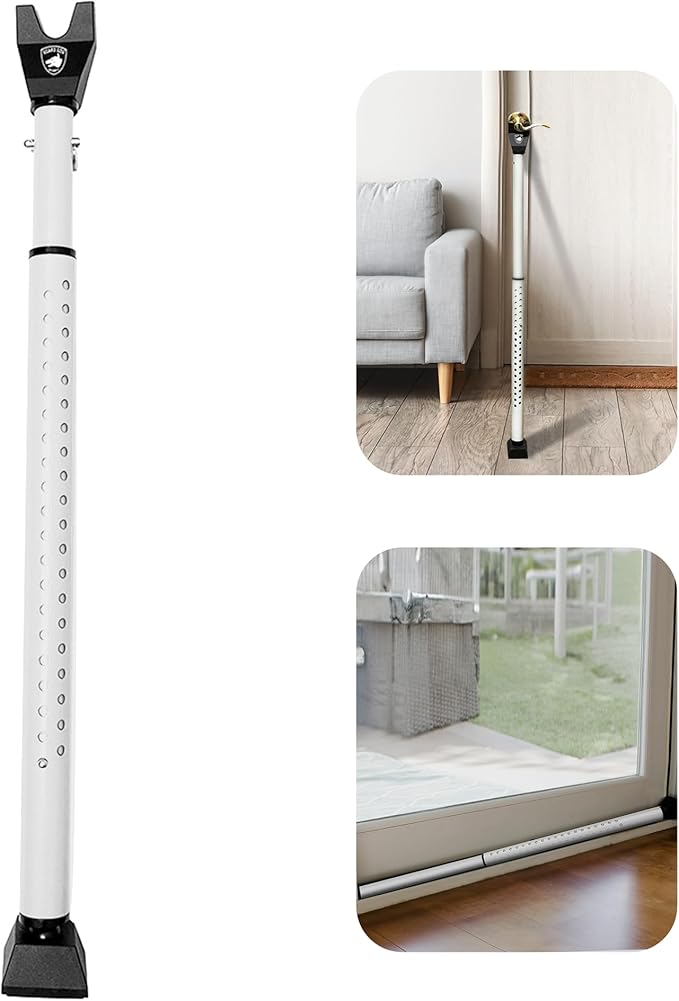 Sliding Door Security Bar, Door Jammer 2-in-1 Adjustable, Door Stoppers by GuardDogSecurity