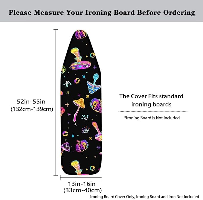 Colorful Mushroom Pumpkin Iron Board Cover, Ironing Board Protector - Image 5