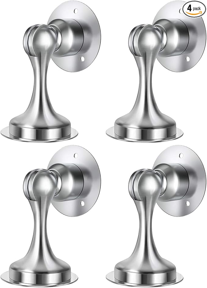 WINONLY Door Stopper, 4 Pack Magnetic Door Stop, Stainless Steel, Magnetic Door by WINONLY