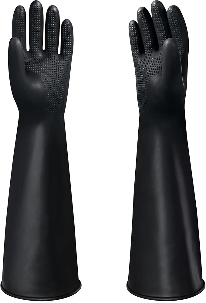 22" Upgraded Latex Gloves Chemical Resistant Glove Safety Work Long Gauntlets by Nobgum
