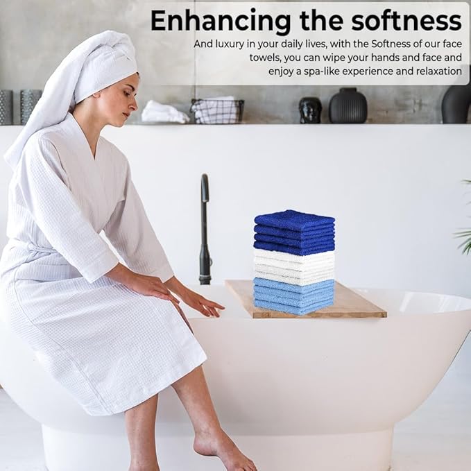 100% Cotton Washcloth Set – Soft, Absorbent Face Towels - Image 5