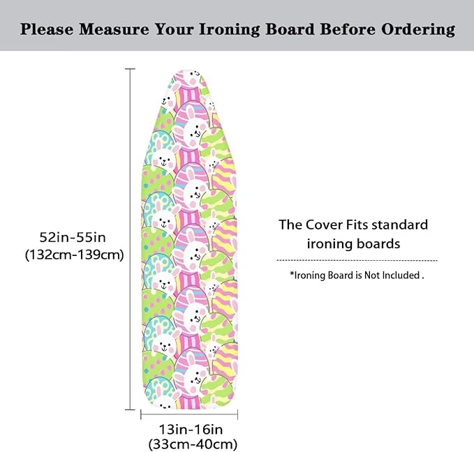 Sprowallow Cartoon Rabbit Ironing Board Covers Silicone Coating 15x54 inch - Image 5