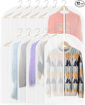 Clear Garment Bags for Hanging Clothes 12 Packs Suit Bags for Closet Storage by Lzerking