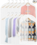 Clear Garment Bags for Hanging Clothes 12 Packs Suit Bags for Closet Storage by Lzerking