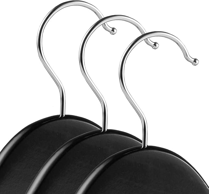 Casafield - 20 Black Wooden Suit Hangers - Premium Lotus Wood - Image 2