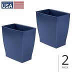 iDesign Small Plastic Bathroom Trash Can, Slim Rectangle Garbage Bin - Image 2
