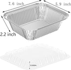 100 Pack 2 lb Rectangular Disposable Aluminum Foil Pan 32 oz Take Out Food - Image 3