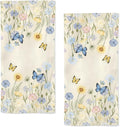 Watercolor Floral Hand Towels, 2 Packs 28.7X 13.7 Inch Spring Summer Bathroom by qiuhuang
