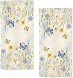 Watercolor Floral Hand Towels, 2 Packs 28.7X 13.7 Inch Spring Summer Bathroom by qiuhuang