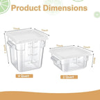 Barydat 4 Pcs Square Food Storage Containers - Image 2