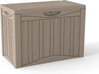 TARKARI 50 Gallon Lockable Resin Deck Box, Waterproof & UV-Resistant Outdoor Storage Box for Outdoor Cushion Storage, Garden Tools & Pool Accessories Storage, Gray by Home