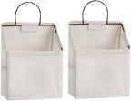 Wall-Hanging Storage Bags, Desktop Organizer Basket Cotton Linen Hanging by RUIPBOTE