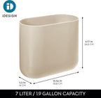 iDesign Small Slim Plastic Bathroom Trash Can, Garbage Can - Image 4