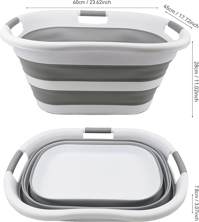 SAMMART 40L Collapsible Plastic Laundry Basket - Image 2