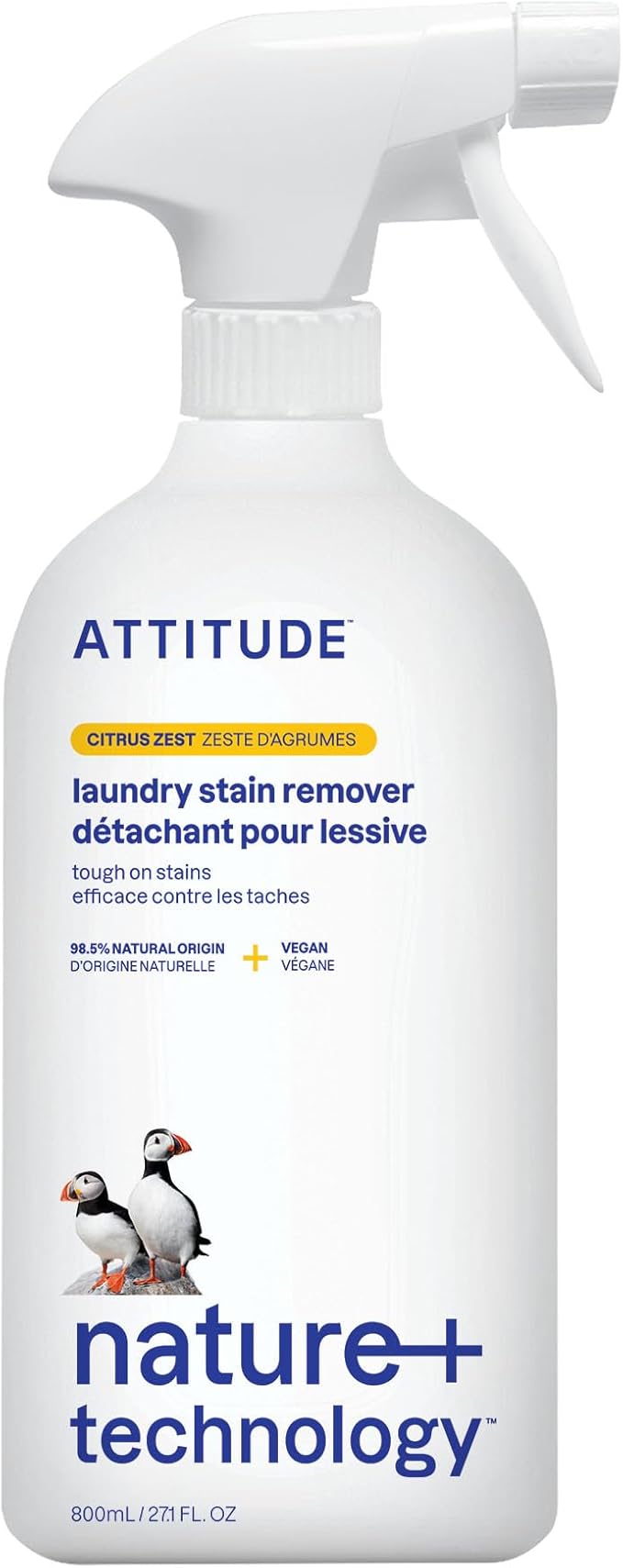 ATTITUDE Stain Remover Spray for Laundry, Removes Odors & Stains, Plant-Based & by ATTITUDE