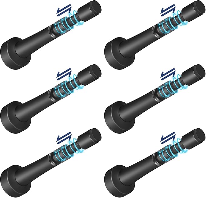 6Pcs Adjustable Door Stopper, 3.07-4.45in Aluminum Door Stoppers by brieieziy