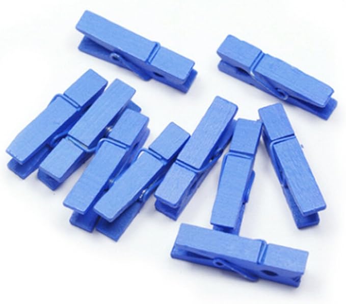 100pcs/Set Mini Colored Wooden Clips by Unknown