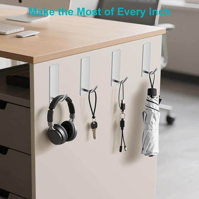 Small Self Adhesive Hooks for Walls No Damage, Sticky Hangers for Kitchen - Image 2