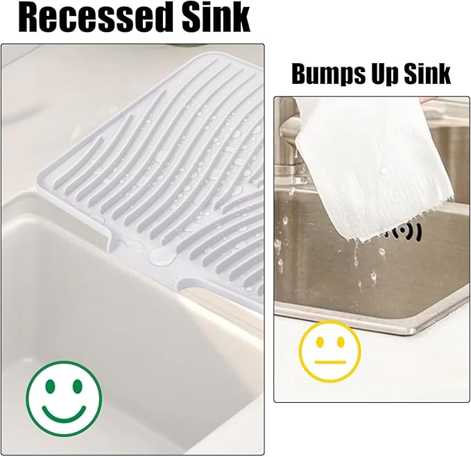 Silicone Dish Drying Mat for Kitchen Counter, Non-Slip Drain Pad - Image 4