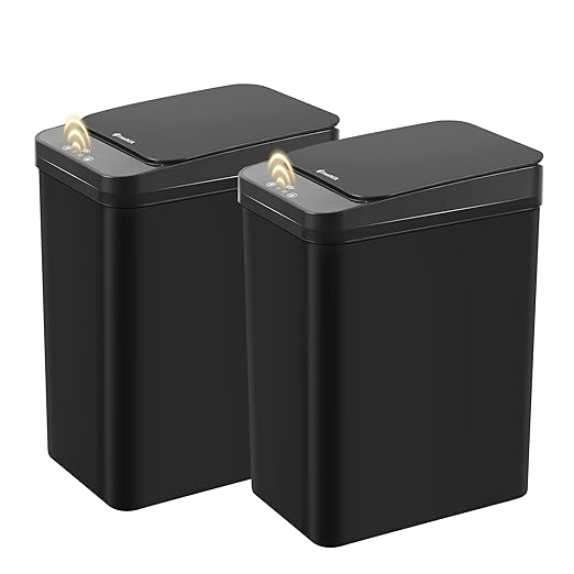 Motion Sensor Trash Can, 2 Pack 2.6 Gallon Automatic Touchless Garbage Can by FocusOnDailynecessities