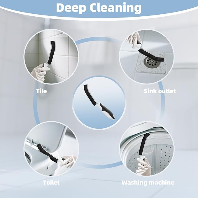 Scrub Brush Set, Heavy Duty Scrub Brushes Crevice Cleaning Brush - Image 6