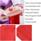 Rubber Cleaning Gloves Kitchen Dishwashing Glove 2-Pairs And Cleaning Cloth - Image 3