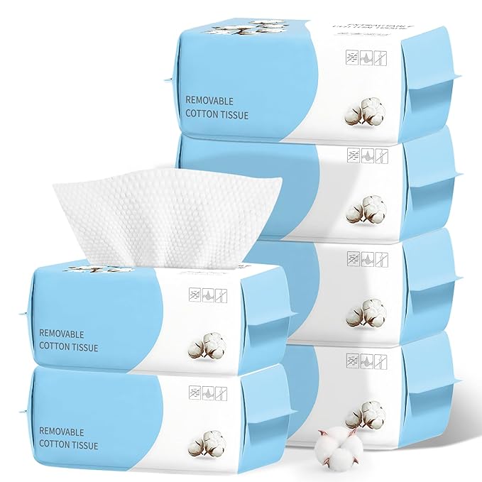 100 Count Disposable Face Towel, Biodegradable Facial Dry Wipes, Super Soft & by MishchiMakesYourLifeEasier