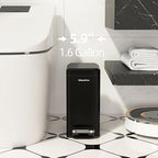Slim Bathroom Trash Can with Lid Soft Close, 6 Liter/1.6 Gallon Stainless Steel - Image 2
