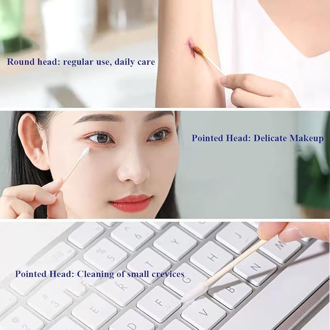 1000 Count Organic Bamboo Cotton Swabs - Image 2