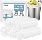 4 Gallon Small Trash Bags, Transparent by BENEVAL