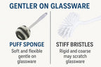 Glass Sponge Dish Brush with Handle – 11.5" Puff Head Kitchen Cleaning Brush - Image 5