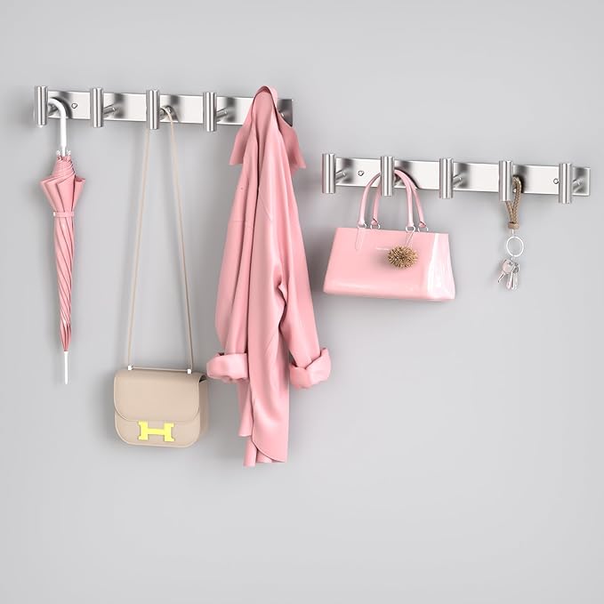 PMMASTO Coat Rack Wall Mounted, 5 "T Shaped Wall Hooks - Image 5