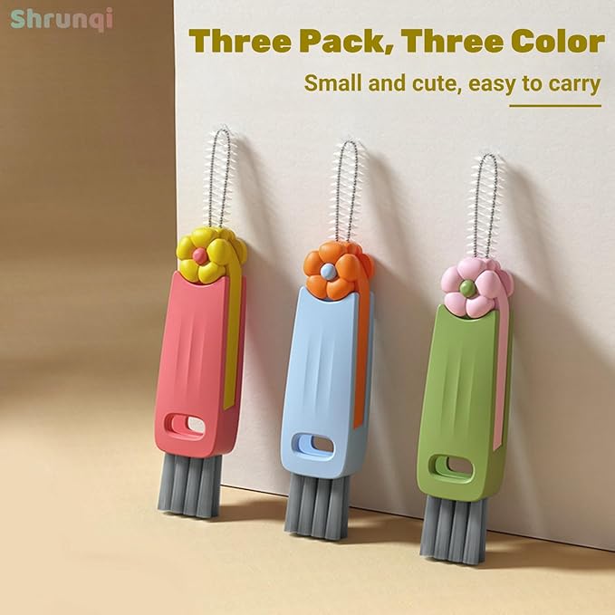 3 in 1 Cup Lid Cleaning Brush, 3 in 1 Multifunctional Cleaning Brush Portable - Image 8