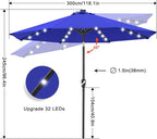 ABCCANOPY Solar Led Patio Umbrellas with 32LED Lights 11FT (Blue) - Image 4