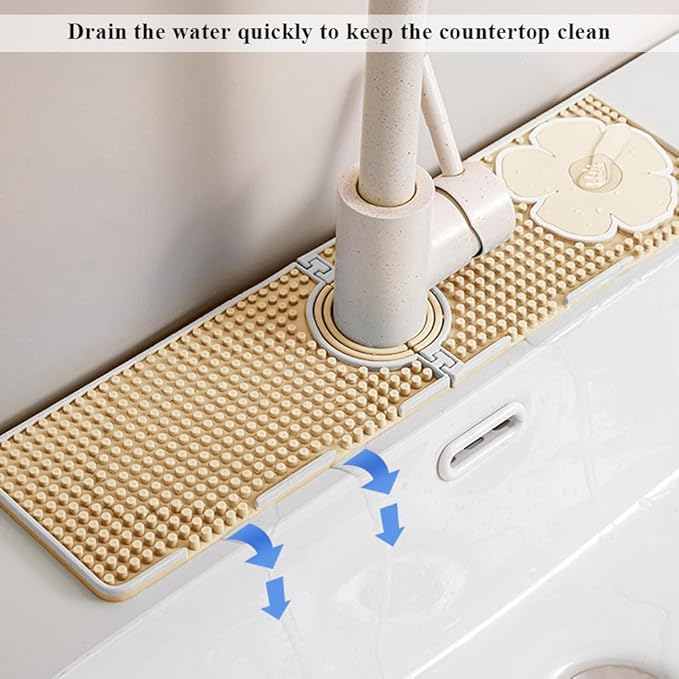 Faucet Mat for Kitchen Sink Splash Guard, 15 Inch Long Faucet Draining Mat - Image 4