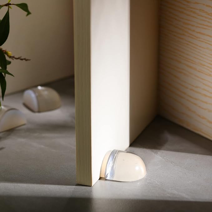 Qunclay 4 Pieces Floor Door Stopper No Drill Shower Door Stopper Self Adhesive - Image 5